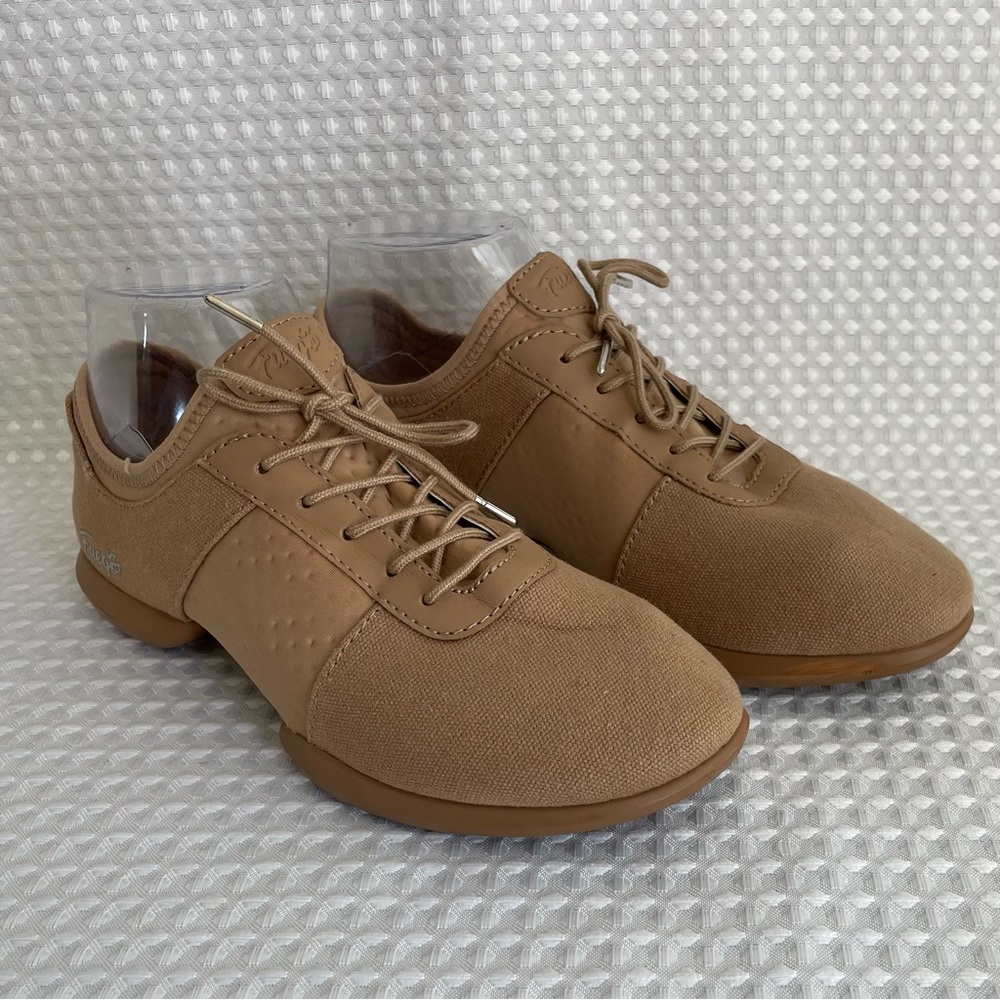 Fuego Tan Split-Sole Dance Sneakers Women's Size 7.5W Men's 6M Low Top Shoe #789
